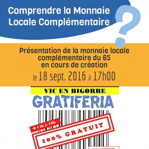 18 Sept. 2016 - Présentation lors de la Gratiferia Vic-en-Bigorre @ Maison des Associations | Vic-en-Bigorre | Languedoc-Roussillon Midi-Pyrénées | France